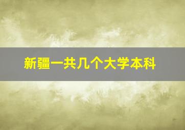 新疆一共几个大学本科