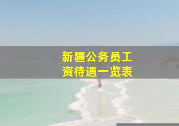 新疆公务员工资待遇一览表