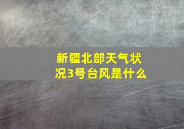 新疆北部天气状况3号台风是什么