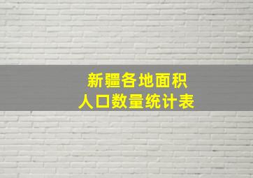 新疆各地面积人口数量统计表