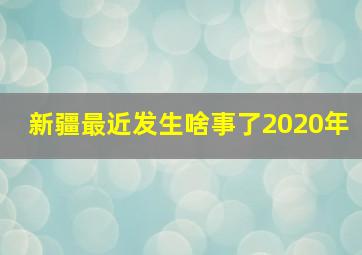 新疆最近发生啥事了2020年