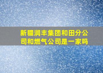 新疆润丰集团和田分公司和燃气公司是一家吗