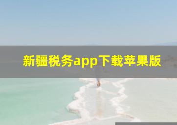 新疆税务app下载苹果版