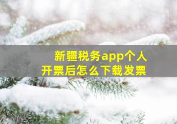 新疆税务app个人开票后怎么下载发票