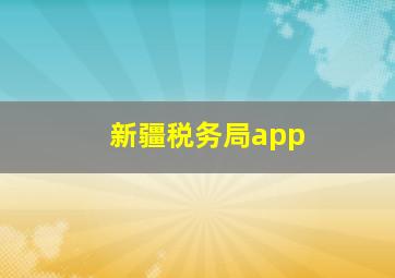 新疆税务局app