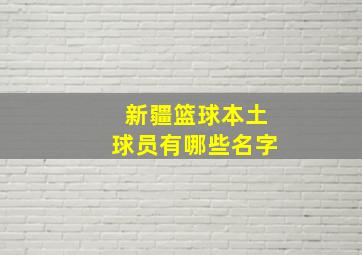 新疆篮球本土球员有哪些名字