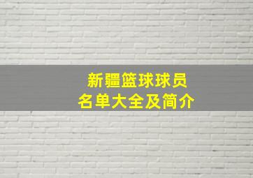 新疆篮球球员名单大全及简介