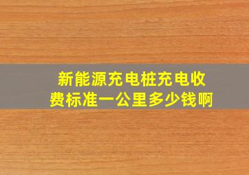 新能源充电桩充电收费标准一公里多少钱啊