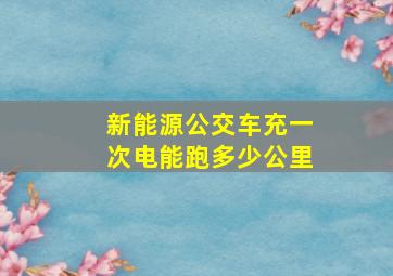 新能源公交车充一次电能跑多少公里