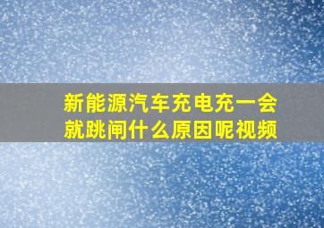 新能源汽车充电充一会就跳闸什么原因呢视频