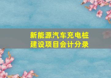 新能源汽车充电桩建设项目会计分录