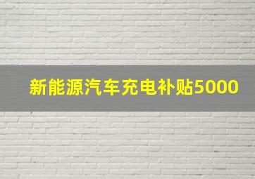 新能源汽车充电补贴5000