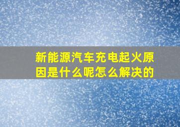 新能源汽车充电起火原因是什么呢怎么解决的