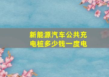 新能源汽车公共充电桩多少钱一度电