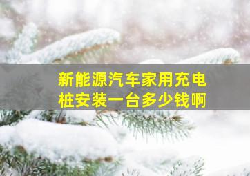 新能源汽车家用充电桩安装一台多少钱啊