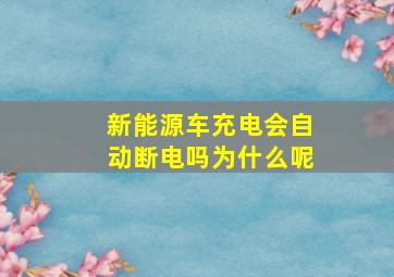 新能源车充电会自动断电吗为什么呢