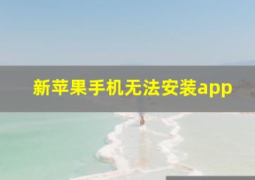 新苹果手机无法安装app