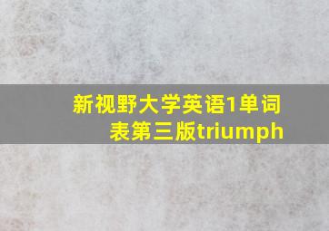 新视野大学英语1单词表第三版triumph