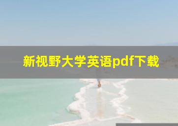 新视野大学英语pdf下载