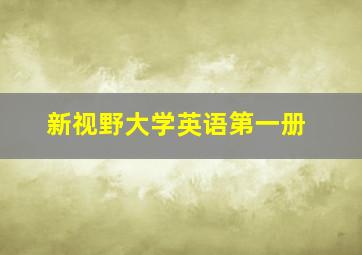 新视野大学英语第一册