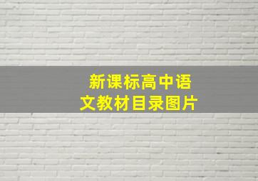 新课标高中语文教材目录图片