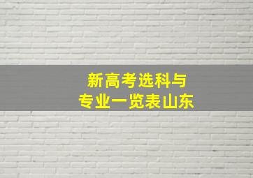 新高考选科与专业一览表山东