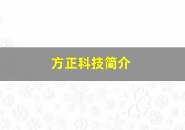 方正科技简介