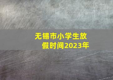 无锡市小学生放假时间2023年