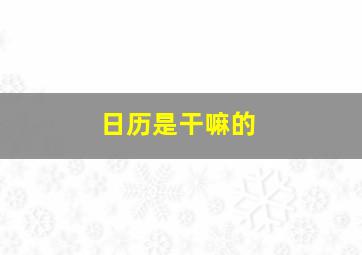 日历是干嘛的