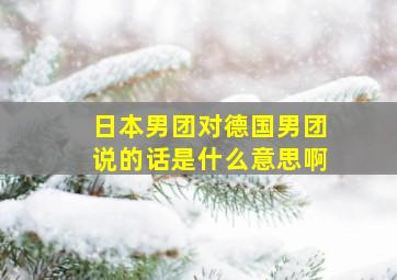 日本男团对德国男团说的话是什么意思啊