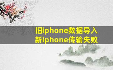 旧iphone数据导入新iphone传输失败