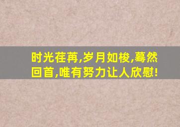 时光荏苒,岁月如梭,蓦然回首,唯有努力让人欣慰!