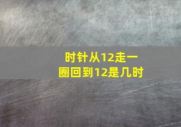 时针从12走一圈回到12是几时