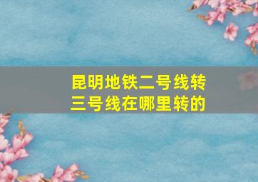 昆明地铁二号线转三号线在哪里转的