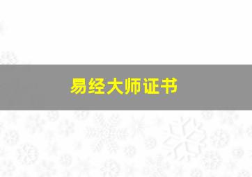 易经大师证书