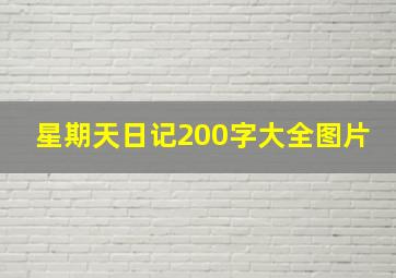 星期天日记200字大全图片