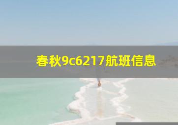 春秋9c6217航班信息