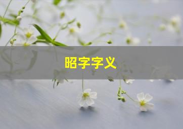 昭字字义