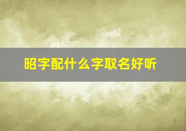 昭字配什么字取名好听