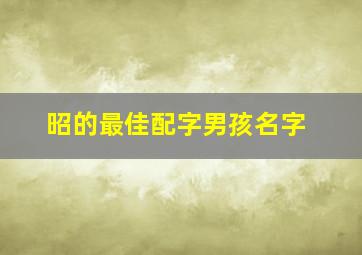 昭的最佳配字男孩名字