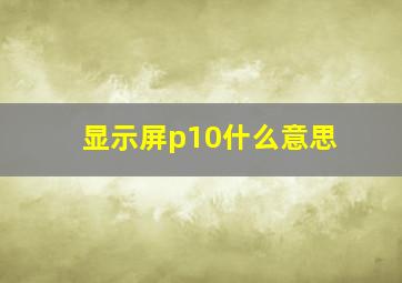 显示屏p10什么意思