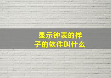 显示钟表的样子的软件叫什么