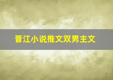 晋江小说推文双男主文