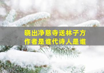 晓出净慈寺送林子方作者是谁代诗人是谁