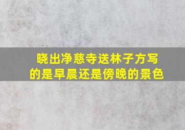 晓出净慈寺送林子方写的是早晨还是傍晚的景色