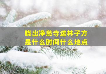 晓出净慈寺送林子方是什么时间什么地点