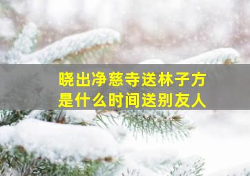 晓出净慈寺送林子方是什么时间送别友人