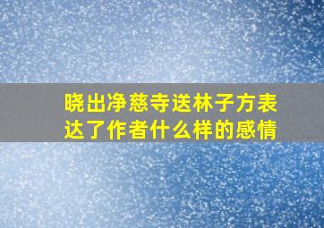 晓出净慈寺送林子方表达了作者什么样的感情