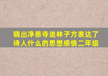 晓出净慈寺送林子方表达了诗人什么的思想感情二年级