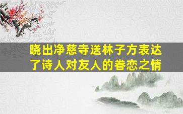 晓出净慈寺送林子方表达了诗人对友人的眷恋之情